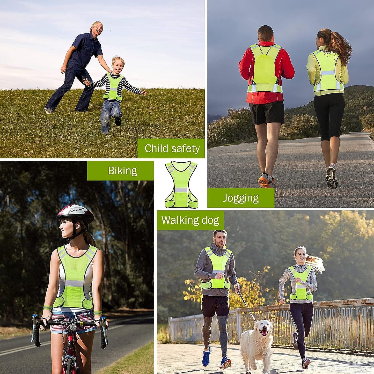 Reflective Running Vest, High Visibility Running Gear with Large Pocket