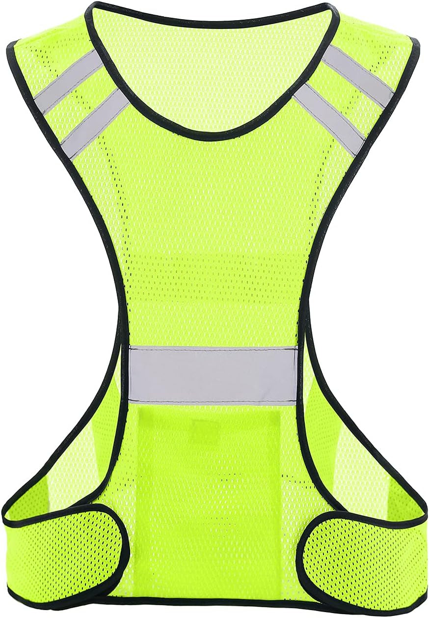 Reflective Running Vest, High Visibility Running Gear with Large Pocket